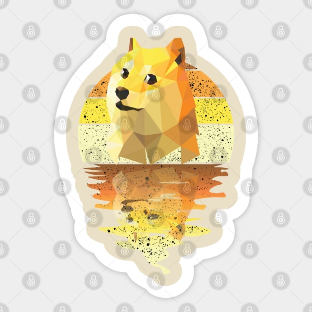 Vintage cute dog reflected on lights of moon Sticker by mutarek